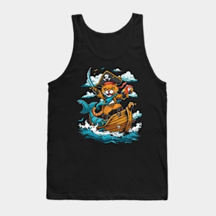 Shark Adventure with Cat Tank Top